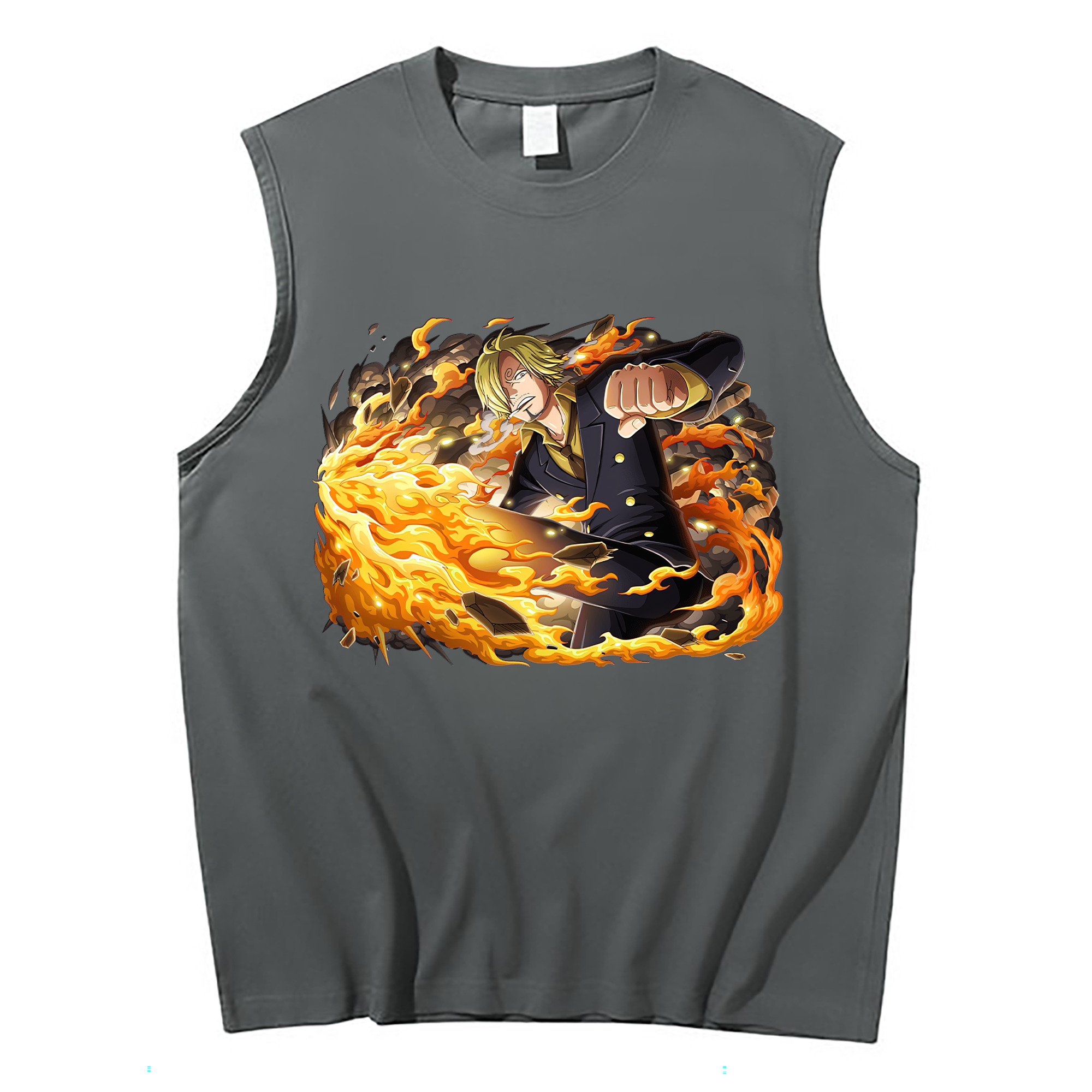 （画像用） ワンピース サンジ ONE PIECE Sanji コットン100％タンクトップ（フロントプリント）
